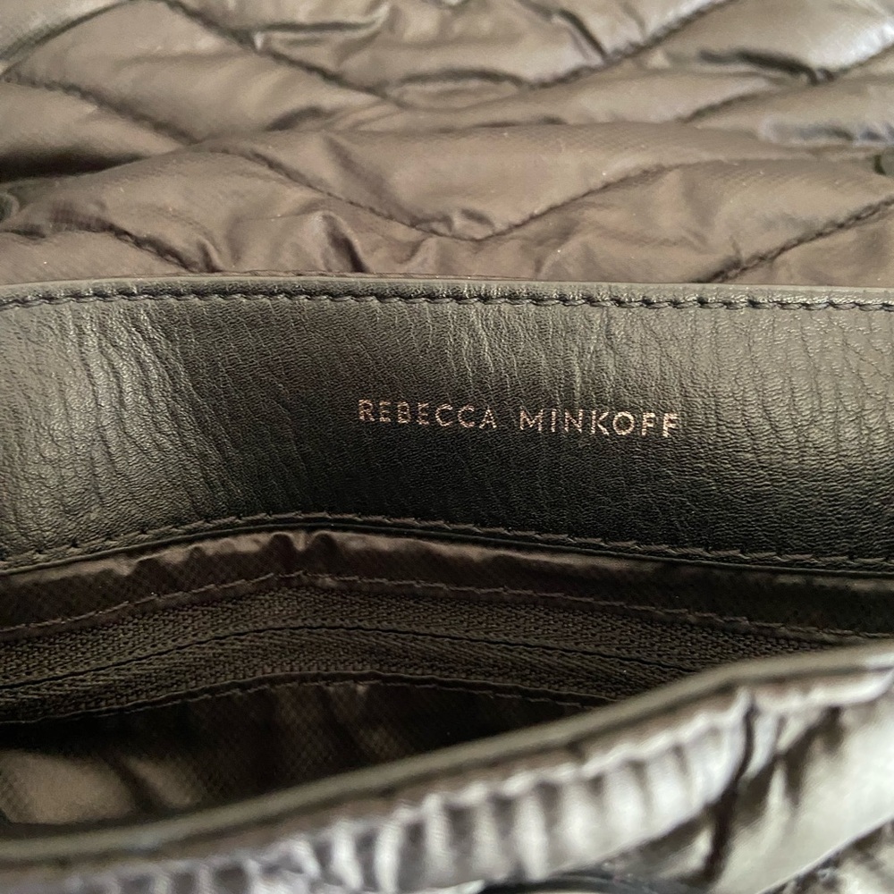 Rebecca Minkoff Black Quilted Chevron Flap Crossbody - Picture 13 of 16